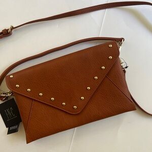 INC International Concepts Brown Crossbody Bag with Gold Accents
